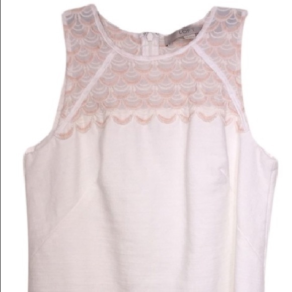 LOFT Embroidered scallop yoke dress - Picture 2 of 6